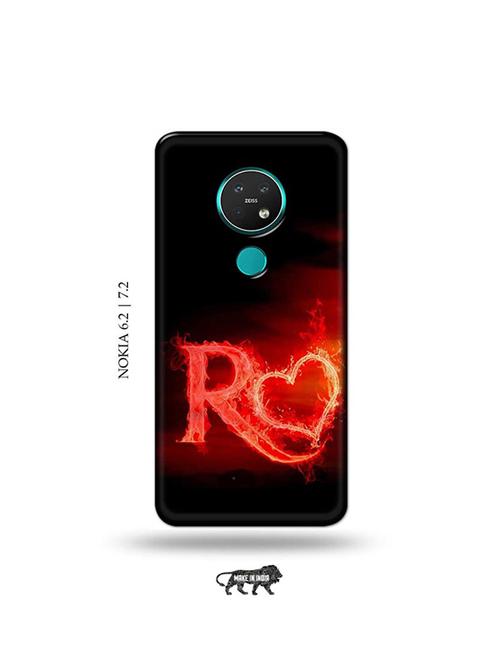 fire heart letter r back cover compatible with nokia 6.2, nokia 7.2 - 19043390 - Very Small Image - 1