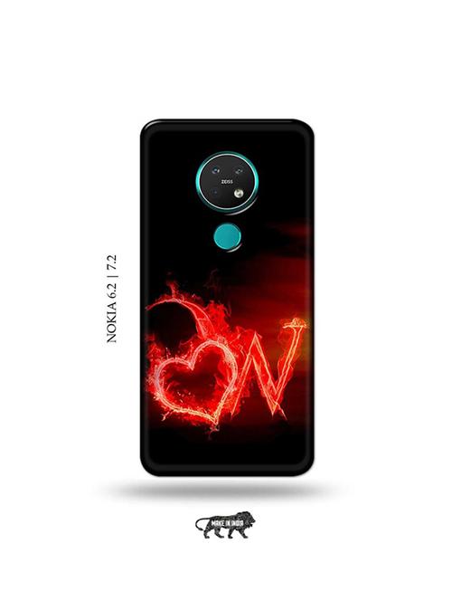 fire heart letter w back cover compatible with nokia 6.2, nokia 7.2 - 19043396 - Very Small Image - 1