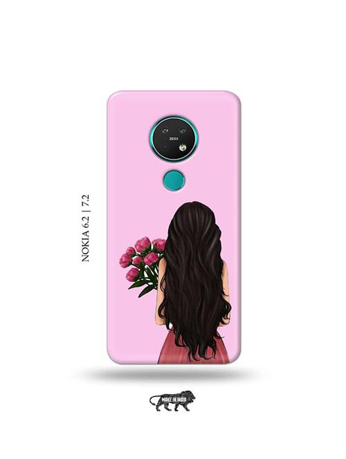girl with flowers back cover compatible with nokia 6.2, nokia 7.2 - 19043459 - Very Small Image - 1