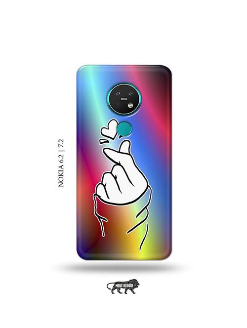 korean heart gesture multicolour back cover compatible with nokia 6.2, nokia 7.2 - 19043625 - Very Small Image - 1