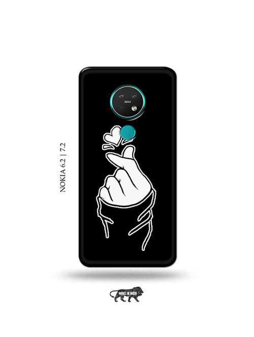 korean heart gesture black back cover compatible with nokia 6.2, nokia 7.2 - 19043626 - Very Small Image - 1