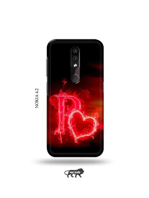 fire heart letter p back cover compatible with nokia 4.2 - 19044429 - Very Small Image - 1