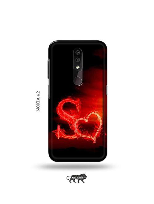 fire heart letter s back cover compatible with nokia 4.2 - 19044432 - Very Small Image - 1