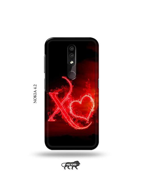 fire heart letter x back cover compatible with nokia 4.2 - 19044437 - Very Small Image - 1