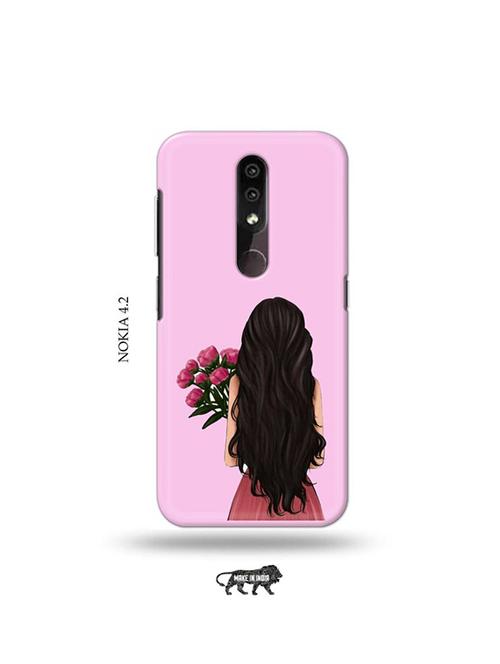 girl with flowers back cover compatible with nokia 4.2 - 19044497 - Very Small Image - 1