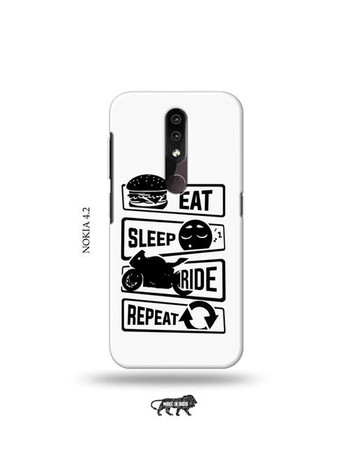 eat sleep ride repeat back cover compatible with nokia 4.2 - 19044606 - Very Small Image - 1