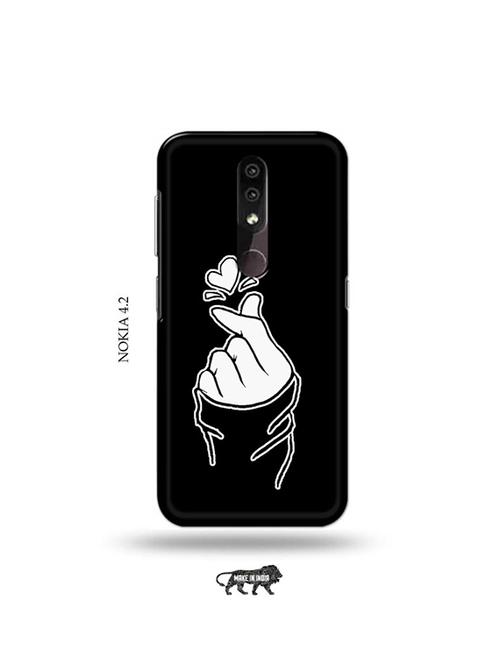 korean heart gesture black back cover compatible with nokia 4.2 - 19044664 - Very Small Image - 1