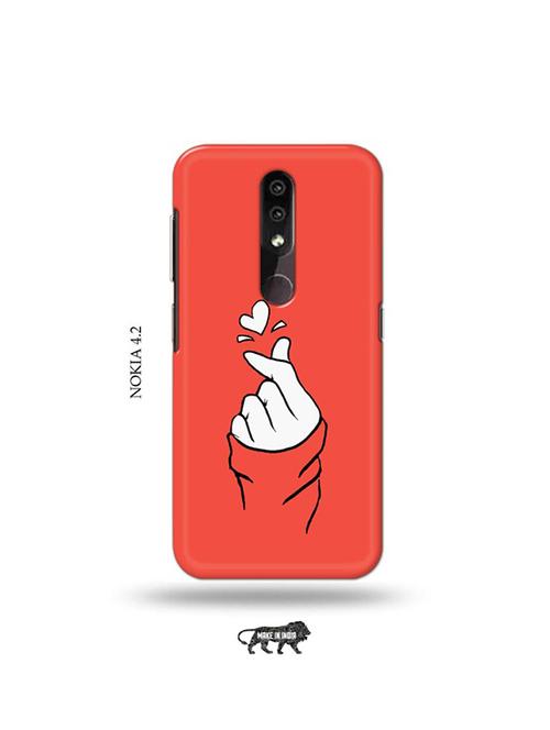 korean heart gesture pink back cover compatible with nokia 4.2 - 19044665 - Very Small Image - 1
