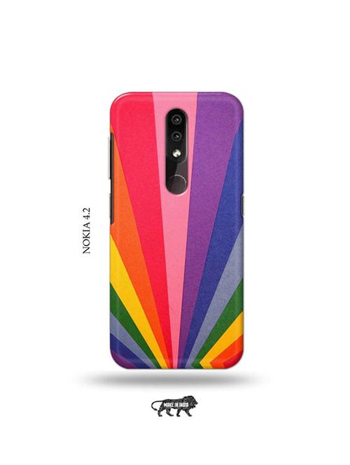tweakymod designer printed hard case | rainbow strips back cover compatible with nokia 4.2 - 19044703 - Very Small Image - 1
