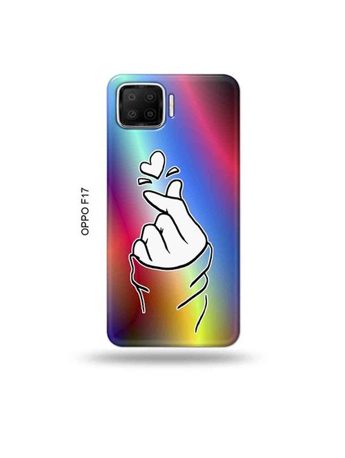 korean heart gesture multicolour back cover compatible with oppo f17 - 19045182 - Very Small Image - 1