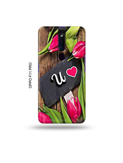 flower letter u back cover compatible with oppo f11 pro - 19045448 - Very Small Image - 1
