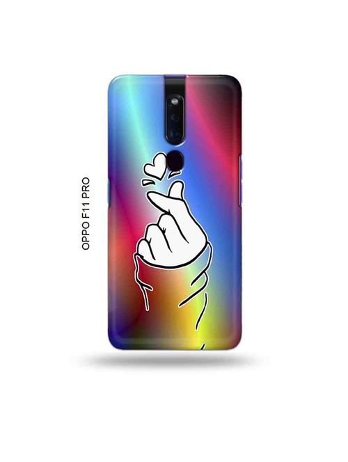 korean heart gesture multicolour back cover compatible with oppo f11 pro - 19045705 - Very Small Image - 1