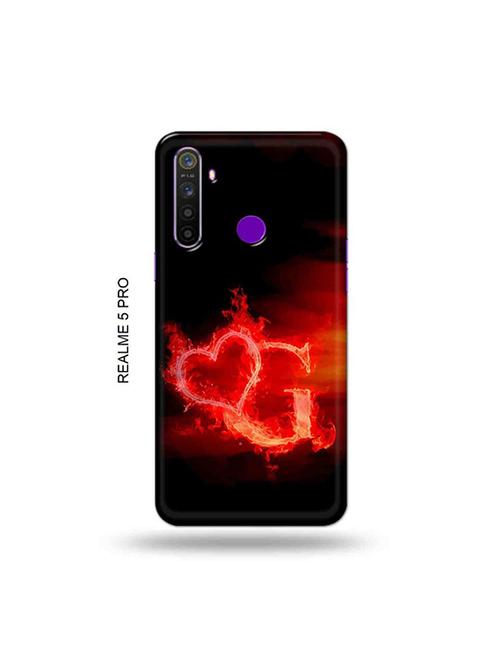 fire heart letter g back cover compatible with realme 5 pro - 19045981 - Very Small Image - 1