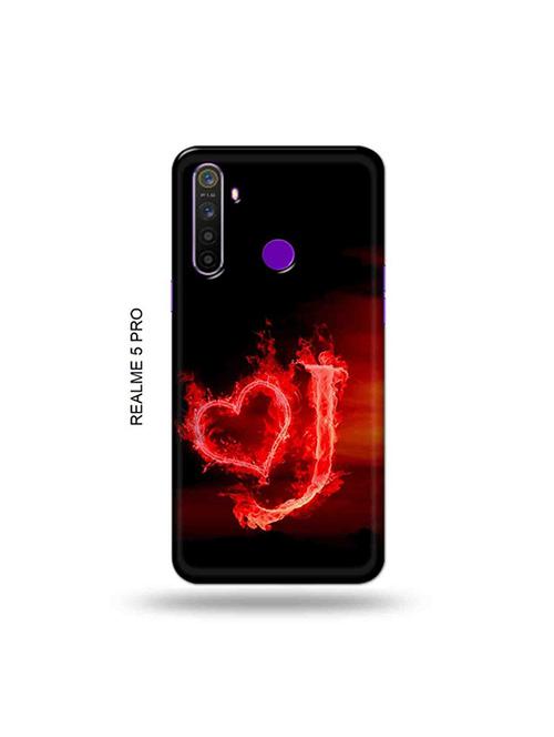 fire heart letter j back cover compatible with realme 5 pro - 19045984 - Very Small Image - 1