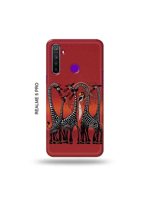 kalankari giraffe back cover compatible with realme 5 pro - 19046119 - Very Small Image - 1