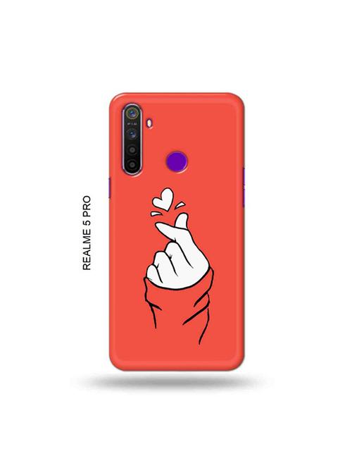 korean heart gesture pink back cover compatible with realme 5 pro - 19046226 - Very Small Image - 1