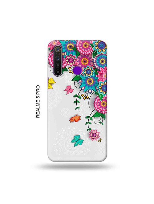 flowers back cover compatible with realme 5 pro - 19046387 - Very Small Image - 1