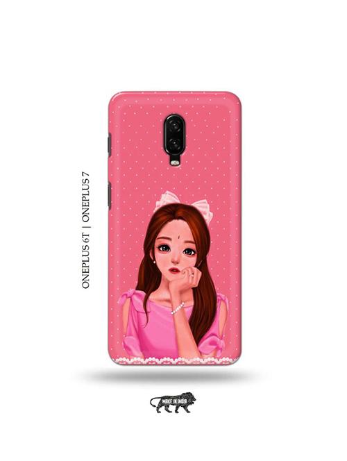 lovely girl purple back cover compatible with oneplus 6t, oneplus 7 - 19048144 - Very Small Image - 1