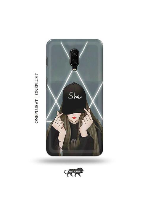 sleepy girl back cover compatible with oneplus 6t, oneplus 7 - 19048159 - Very Small Image - 1