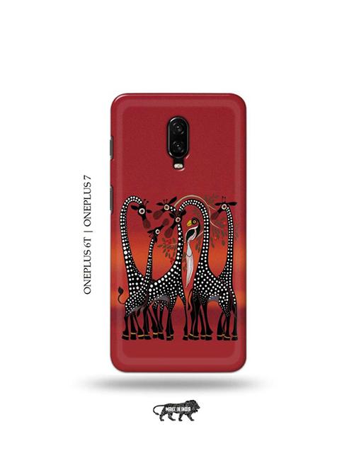 tweakymod designer printed hard case | kalankari giraffe back cover compatible with oneplus 6t, oneplus 7 - 19048218 - Very Small Image - 1