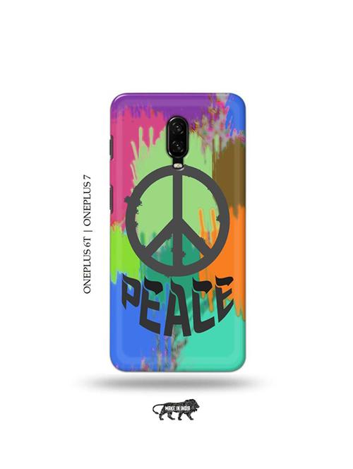 tweakymod designer printed hard case | peace back cover compatible with oneplus 6t, oneplus 7 - 19048257 - Very Small Image - 1