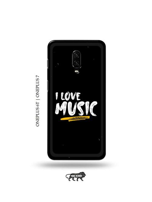 tweakymod designer printed hard case | i love music back cover compatible with oneplus 6t, oneplus 7 - 19048259 - Very Small Image - 1