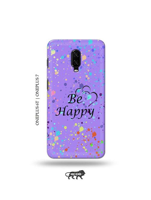 tweakymod designer printed hard case | be happy back cover compatible with oneplus 6t, oneplus 7 - 19048263 - Very Small Image - 1
