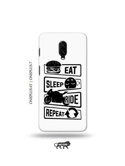 tweakymod designer printed hard case | eat sleep ride repeat back cover compatible with oneplus 6t, oneplus 7 - 19048266 - Very Small Image - 1