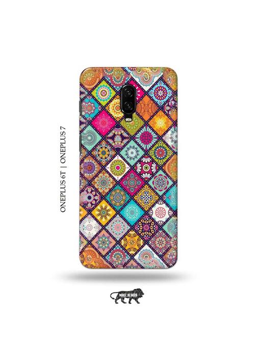 tweakymod designer printed hard case | aztec mix back cover compatible with oneplus 6t, oneplus 7 - 19048295 - Very Small Image - 1