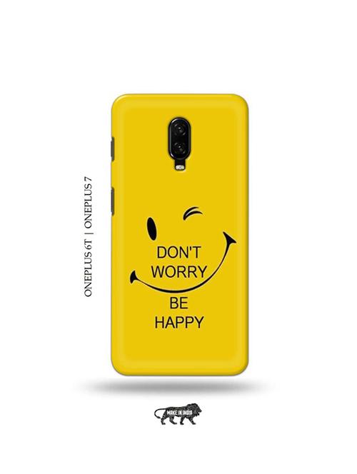 tweakymod designer printed hard case | funny face yellow back cover compatible with oneplus 6t, oneplus 7 - 19048351 - Very Small Image - 1
