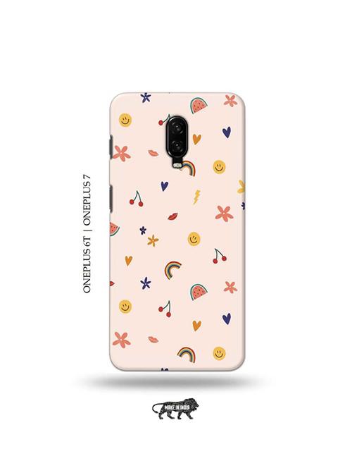 tweakymod designer printed hard case | rainbow fruit back cover compatible with oneplus 6t, oneplus 7 - 19048527 - Very Small Image - 1