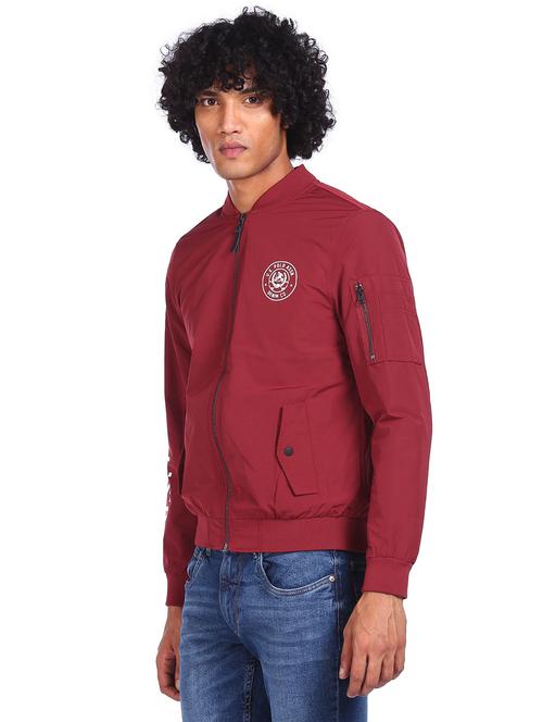 red solid casual jacket - 19050288 - Very Small Image - 1