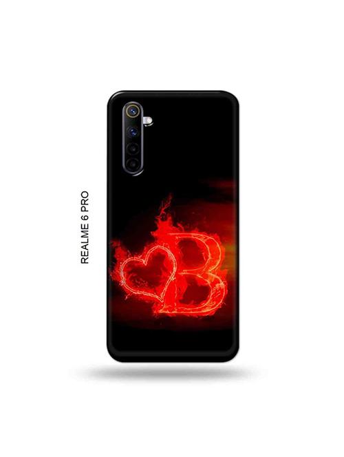 tweakymod designer printed hard case | fire heart letter b back cover compatible with realme 6 pro - 19051468 - Very Small Image - 1
