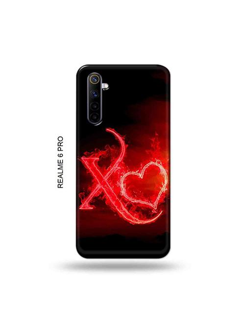 tweakymod designer printed hard case | fire heart letter x back cover compatible with realme 6 pro - 19051494 - Very Small Image - 1