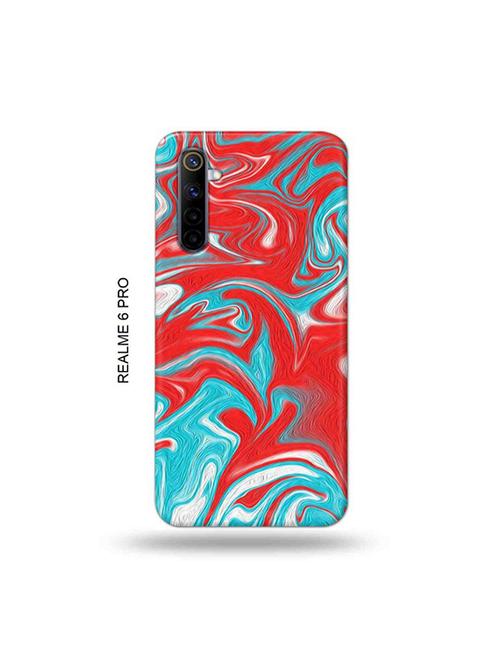 tweakymod designer printed hard case | messy blue red back cover compatible with realme 6 pro - 19051609 - Very Small Image - 1