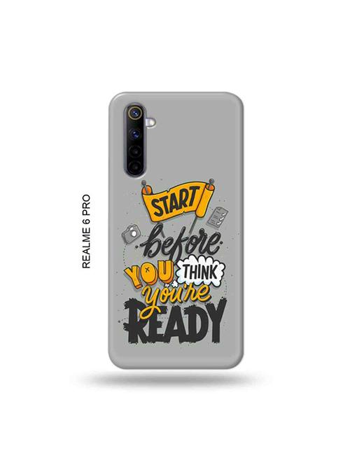 tweakymod designer printed hard case | start before you think youre ready back cover compatible with realme 6 pro - 19051741 - Very Small Image - 1