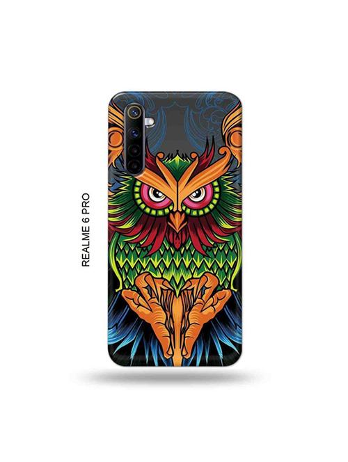 tweakymod designer printed hard case | colourful owl back cover compatible with realme 6 pro - 19051838 - Very Small Image - 1