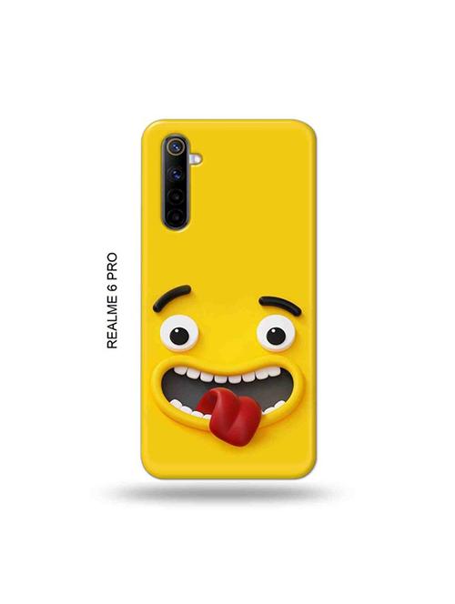 tweakymod designer printed hard case | wink face yellow back cover compatible with realme 6 pro - 19051842 - Very Small Image - 1