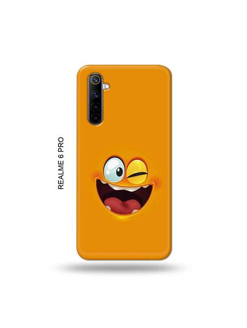tweakymod designer printed hard case | funny face orange back cover compatible with realme 6 pro - 19051851 - Very Small Image - 1