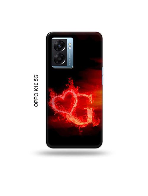 tweakymod designer printed hard case | fire heart letter g back cover compatible with oppo k10 5g - 19054158 - Very Small Image - 1