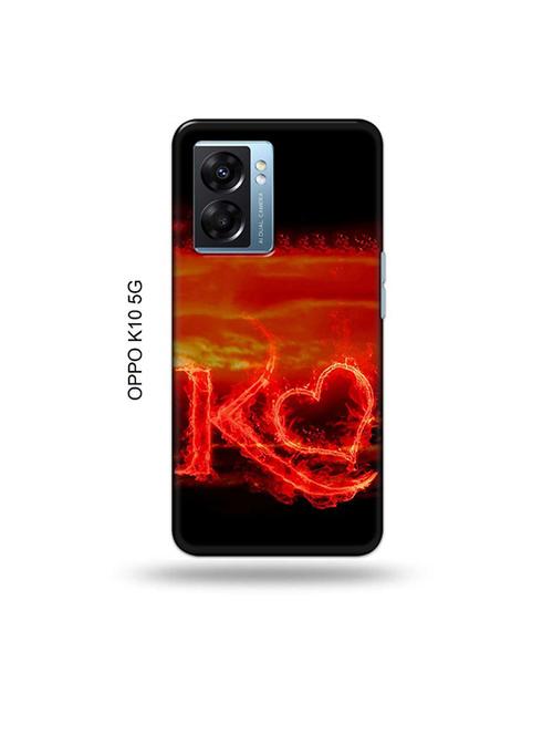 tweakymod designer printed hard case | fire heart letter k back cover compatible with oppo k10 5g - 19054162 - Very Small Image - 1