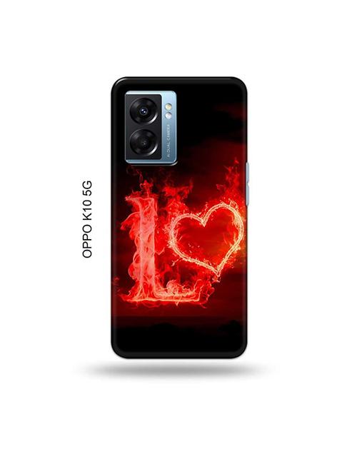tweakymod designer printed hard case | fire heart letter l back cover compatible with oppo k10 5g - 19054163 - Very Small Image - 1