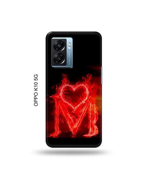 tweakymod designer printed hard case | fire heart letter m back cover compatible with oppo k10 5g - 19054164 - Very Small Image - 1