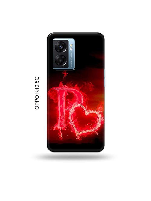 tweakymod designer printed hard case | fire heart letter p back cover compatible with oppo k10 5g - 19054167 - Very Small Image - 1