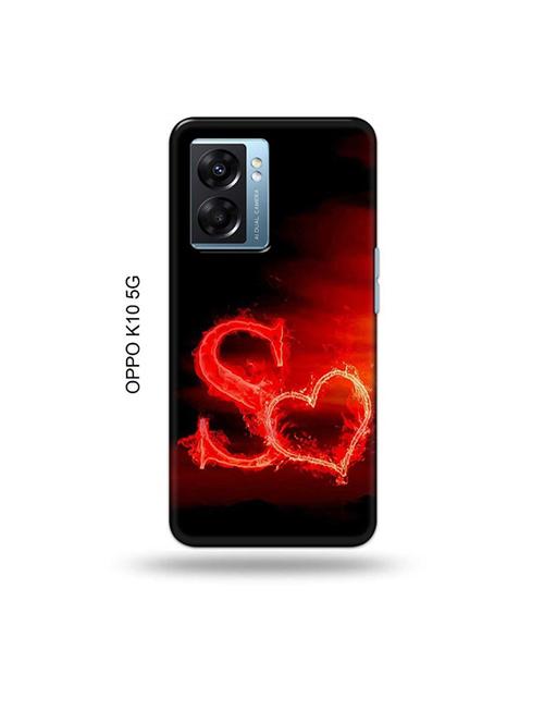 tweakymod designer printed hard case | fire heart letter s back cover compatible with oppo k10 5g - 19054170 - Very Small Image - 1