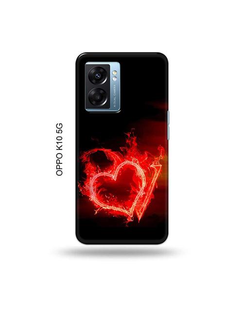 tweakymod designer printed hard case | fire heart letter v back cover compatible with oppo k10 5g - 19054173 - Very Small Image - 1