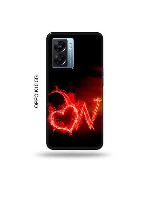tweakymod designer printed hard case | fire heart letter w back cover compatible with oppo k10 5g - 19054174 - Very Small Image - 1
