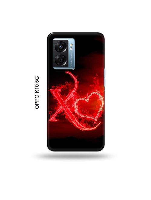 tweakymod designer printed hard case | fire heart letter x back cover compatible with oppo k10 5g - 19054175 - Very Small Image - 1