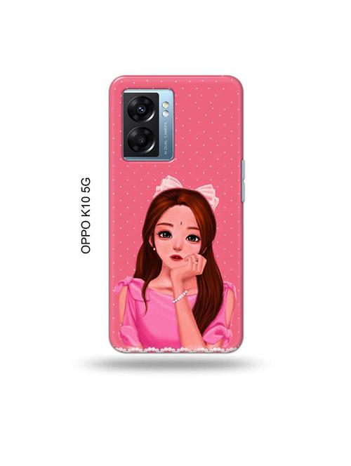 tweakymod designer printed hard case | pink girl back cover compatible with oppo k10 5g - 19054222 - Very Small Image - 1