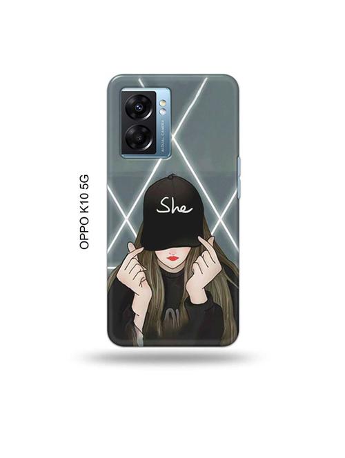 tweakymod designer printed hard case | she cap back cover compatible with oppo k10 5g - 19054237 - Very Small Image - 1